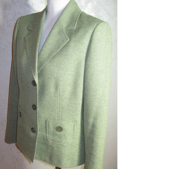 Le Suit Green Textured Blazer Size 14 - Picture 6 of 6
